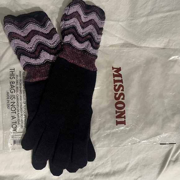 Missoni knit gloves with trim - Picture 4 of 4